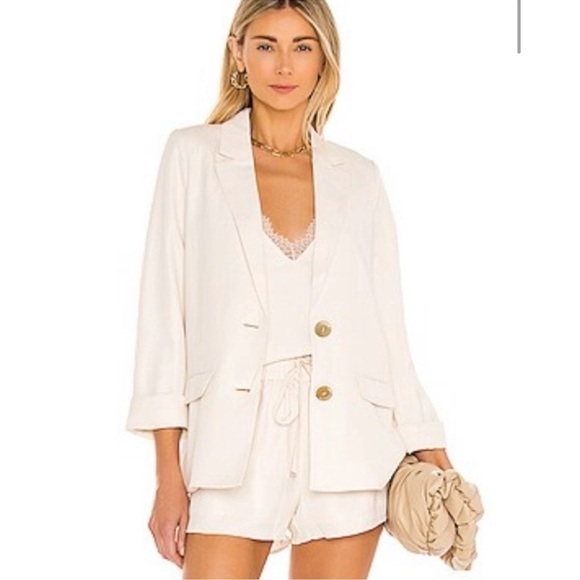 Cami NYC Owen Silk/Linen Neutral Minimalist Classic Lightweight Summer Blazer - Picture 1 of 11